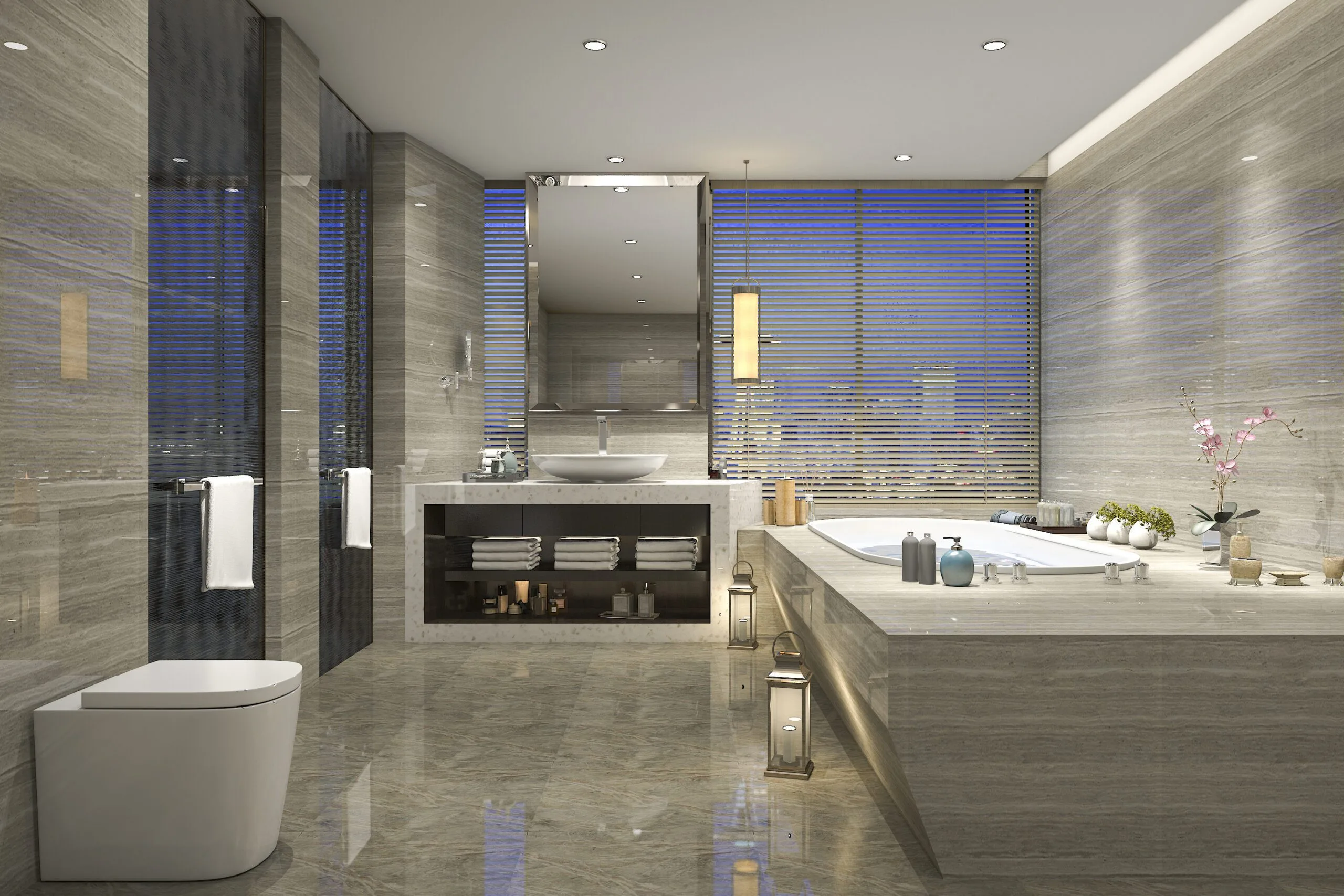 Modern high rise bathroom